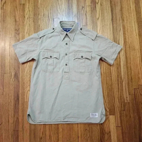 Ralph Lauren Vintage Polo Sport Mens Pop Over Shirt Size S Safari Utility - Picture 1 of 6
